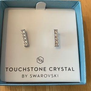 Touchstone Crystal by Swarovski Pave Bar Earrings